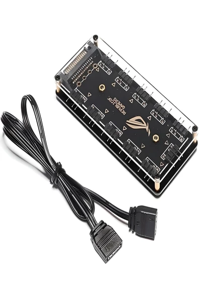 Argb Rgb Led 3 Pin 11 Port 5V Sata Power Güç Fan Çoklayıcır Şerit Hub Kablo Splitter ürün görseli 1
