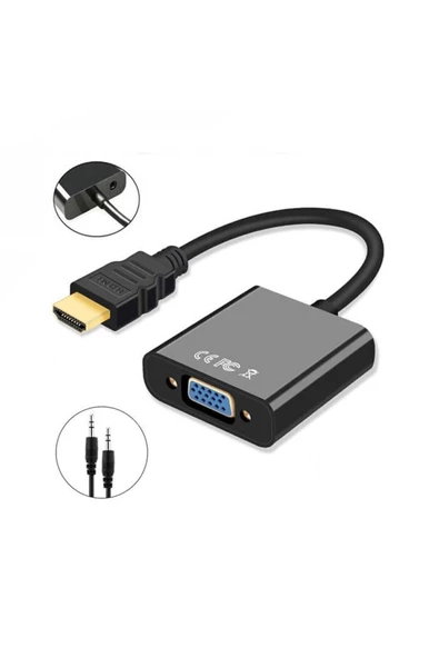 Zilevo Hdmi To Vga Ses Kablo Çevirici Ps3 Pc Notebook Projeksiyon Uyumlu Sesli Adaptör ürün görseli 1