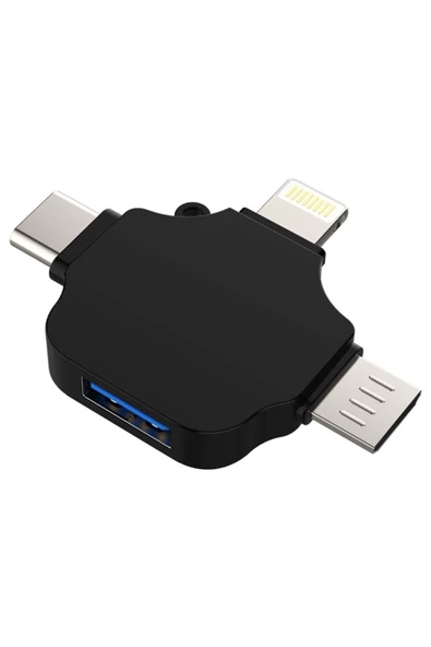 Zilevo Lightning iPhone Type-C Micro Usb 3in1 USB 3.0 Dişi Mouse Flash OTG Çevirici Adaptör ürün görseli 1