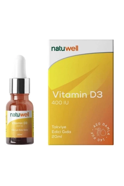 NATUWELL Vitamin D3 400 Iu Damla 20 ml 8683873980048 ürün görseli 1