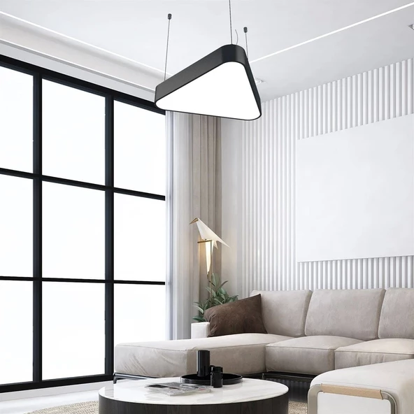 D-9015-1S Oval Üçgen Linear Aydınlatma Modern Led Avize ürün görseli 1