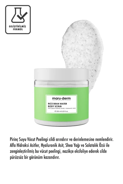 Maru.Derm Body Scrub | Pirinç Suyu Vücut Peelingi | AHA + Hyaluronik Asit 250 ML ürün görseli 1