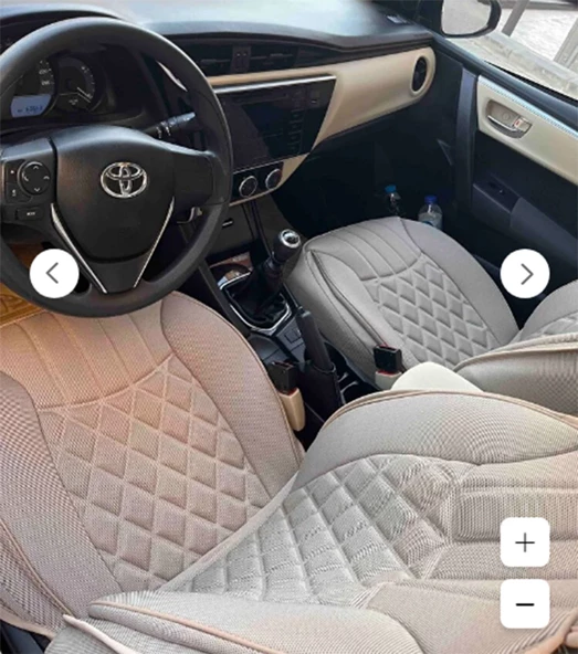 Toyota Corolla 2014-2017 Oto Koltuk Minderi Full Set Takım-Bej ürün görseli 1