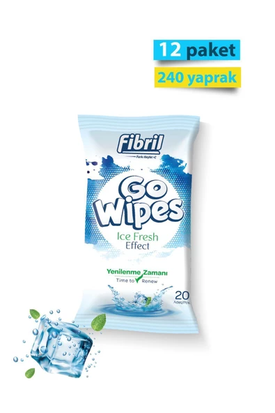 Fibril  Go Wipes Ice Fresh Islak Mendil X 12 Paket 240 Yaprak ürün görseli 1