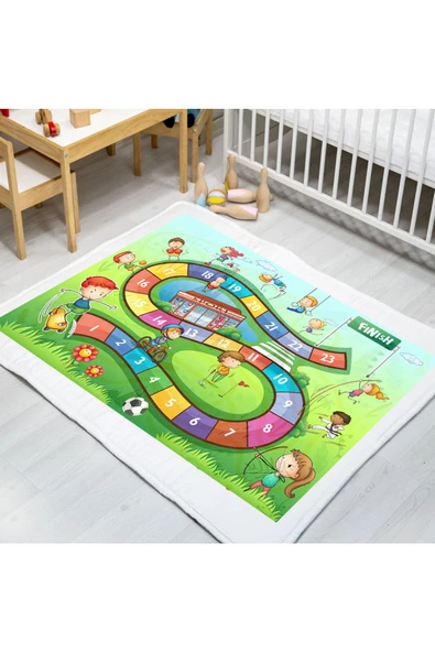 Nondress  Carpdress Desenli Kaydırmaz Oyun Halısı 100 x 150 cm ürün görseli 1