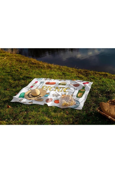 Nondress  Outdress Suya Dayanıklı Çok Amaçlı Piknik Örtüsü 150 X 150 Cm Piknik Desen ürün görseli 1