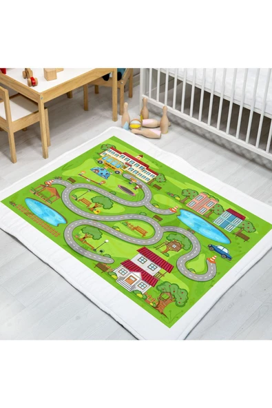Nondress  Carpdress Desenli Kaydırmaz Oyun Halısı 100 x 150 cm ürün görseli 1