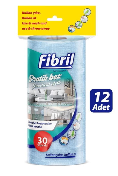 Fibril  Çok Amaçlı Pratik Rulo Bez 30 Yaprak X 12 Adet ürün görseli 1