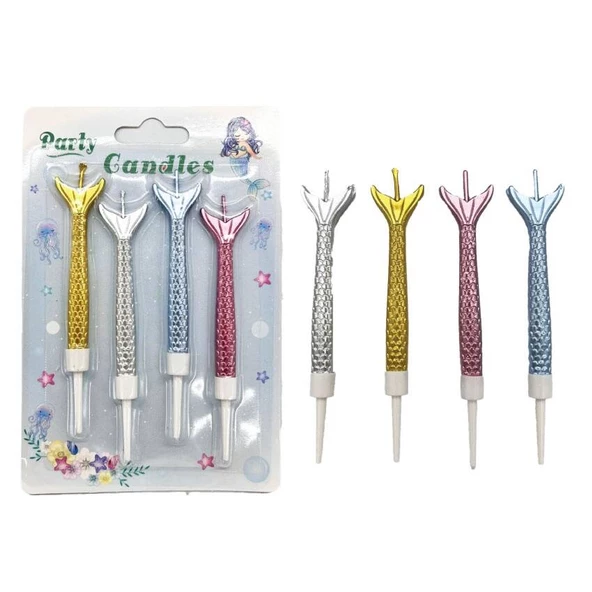Deniz Kızı Kuyruğu Renkli 12 cm 4 Adet ürün görseli 1