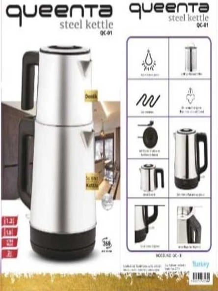 QUEENTA Su Isıtıcı & Çay Makinesi Inox ürün görseli 1