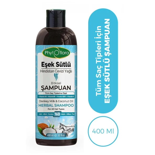 Phytoflora Eşek Sütlü ve Hindistan Cevizi Yağlı Bitkisel Şampuan - 400 Ml ürün görseli 1