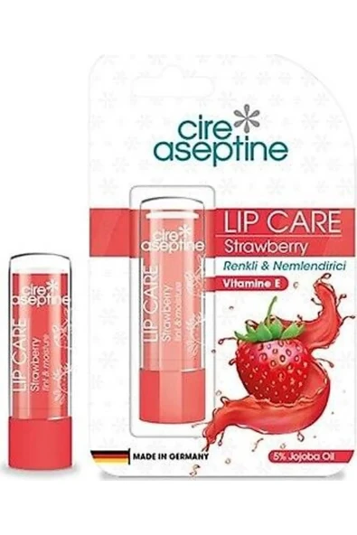 Cire Aseptine Lip Care Strawberry Renkli Dudak Nemlendirici 4,5 G ürün görseli 1