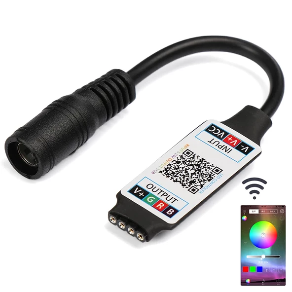Ayt Powermaster DC 5 Volt 24 Volt 6 Amper RGB Renkli Led Kontrol Cihazı Bluetooth Cep Telefonundan Kontrol ürün görseli 1