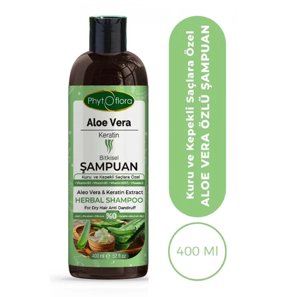 Phytoflora Aloe Vera ve Keratinli Bitkisel Şampuan 400 Ml ürün görseli 1