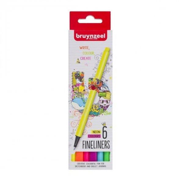 BRUYNZEEL 6LI BASIC NEON COLOUR FINELINERS ürün görseli 1