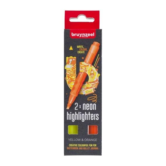 2X NEON HİGHLİGHTERS YELLOW/ORANGE ürün görseli 1