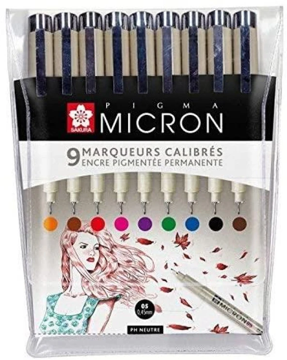 PIGMA MICRON 05  9  RENKLİ SET ürün görseli 1
