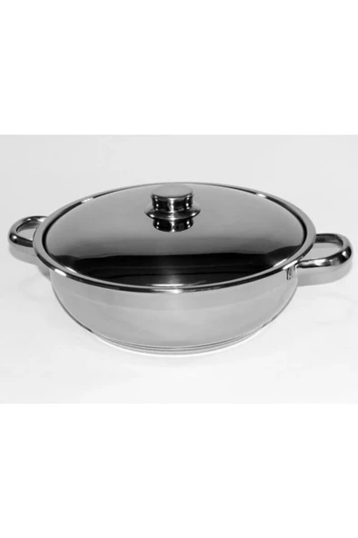 Gülsan Mega Basık Paslanmaz Çelik Pilav Tenceresi 24 CM - Resim 2