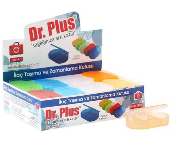 Dr Plus Mini 3'Lü Günlük İlaç Taşıma Kutusu Tek Adet - Sarı ürün görseli 1