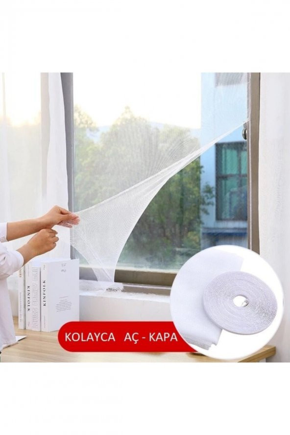 2 Adet Sineklik Yıkanabilir Pencere Sinekliği Cırt Bantlı Yapışkanlı 130cm X 150cm ürün görseli 1