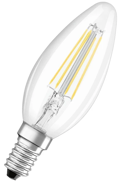 Osram Led Flament 4W 2700K 470lm E14 Duy Sarı Işık 2'li Ampul ürün görseli 1