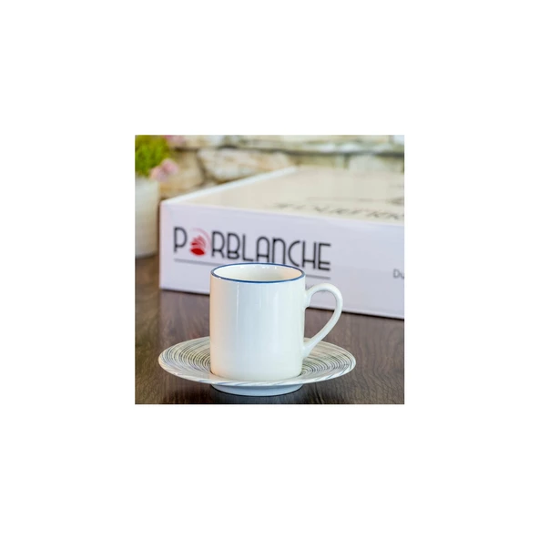 PORBLANCHE KAHVE FİNCAN TAKIMI 12 PARÇA MODERN DUBLE PORSELEN D0550-MODERN 0792 ürün görseli 1