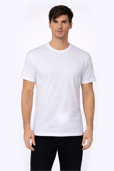Erkek Süprem Bisiklet Yaka Beyaz T-shirt 947 ürün görseli 1