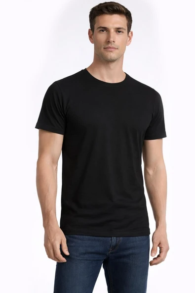 Erkek Süprem Bisiklet Yaka Siyah T-Shirt 951 ürün görseli 1