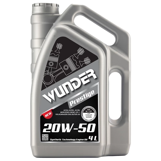 WUNDER 20W50 MOTOR YAĞI 4 LT 2025 WUNDER OIL ürün görseli 1