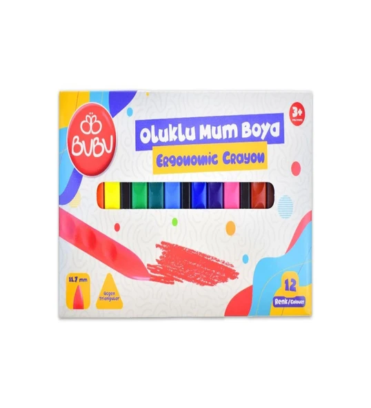 BU-BU Oluklu Mum Boya 12li ürün görseli 1