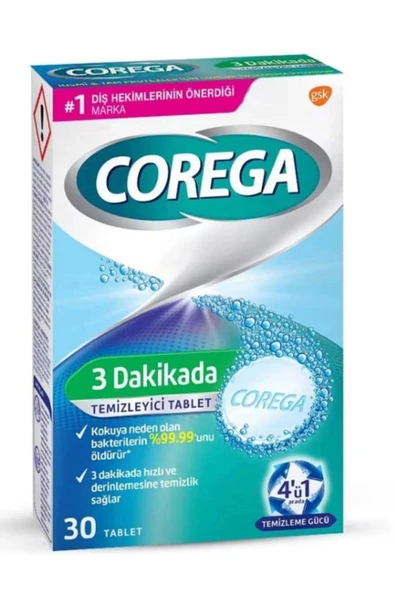 Corega Diş Protezi Temizleyici Tablet (30 Tablet) ürün görseli 1