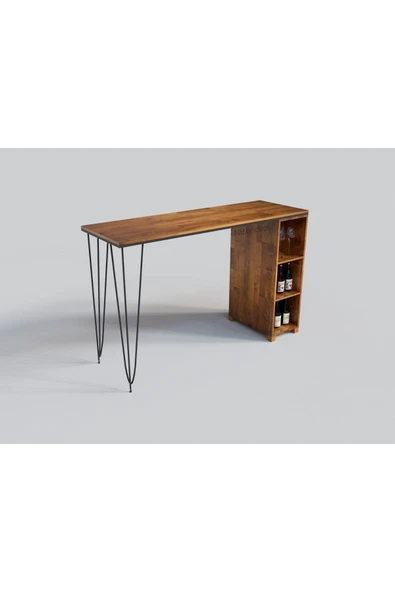 NT Concept Ntconcept Masif Ahşap Mutfak Ve Bar Masası(140cm-60cm-h105cm) ürün görseli 1