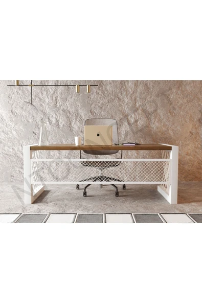 NT Concept Alfa Normal Ceviz Renk Masif Ahşap Ofis Ve Çalışma Masası(75cm-160cm) ürün görseli 1