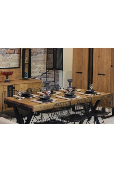NT Concept Ntconcept Masif Ağaç Mutfak Masası(85cm-210cm Masa) ürün görseli 1