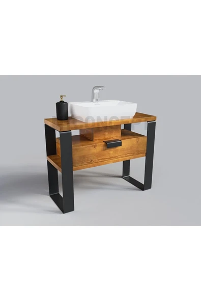 NT Concept İpek Masif Ahşap Lavabo Dolabı Hilton(90cm) ürün görseli 1