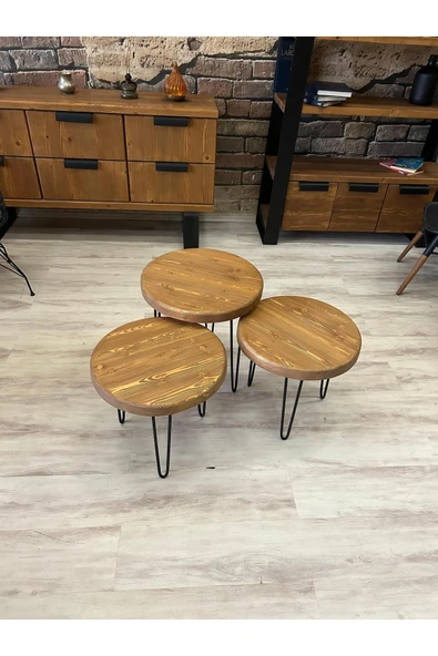 NTCollection NTconcept Masif Ahşap Yuvarlak Sehpa ürün görseli 1