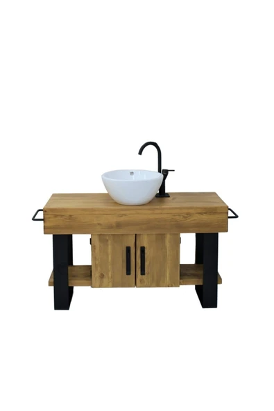 NT Concept Masif Ağaç Banyo Dolabı - 110cm ürün görseli 1