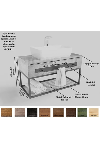 NT Concept Ahşap Lavabo Dolabı Hilton(110cm) - Resim 2