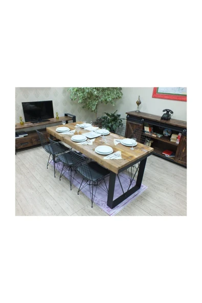 NT Concept Ntconcept Masif Ağaç Yemek Masası - 85cm-185cm Masa ürün görseli 1