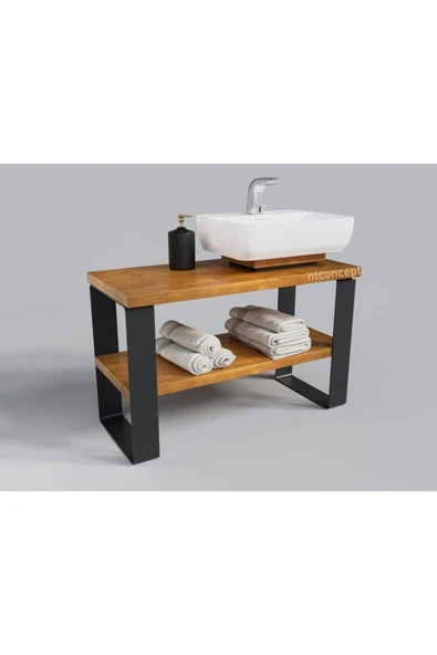 NT Concept Ntconcept Masif Ağaç Banyo Dolabı(hilton)(70cm) ürün görseli 1