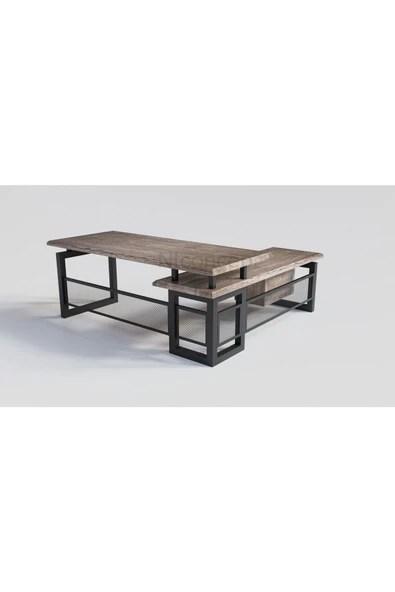 NT Concept Ntconcept Doğal Ağaç Modüllü Ofis Masası(85cm-240cm+modül) ürün görseli 1
