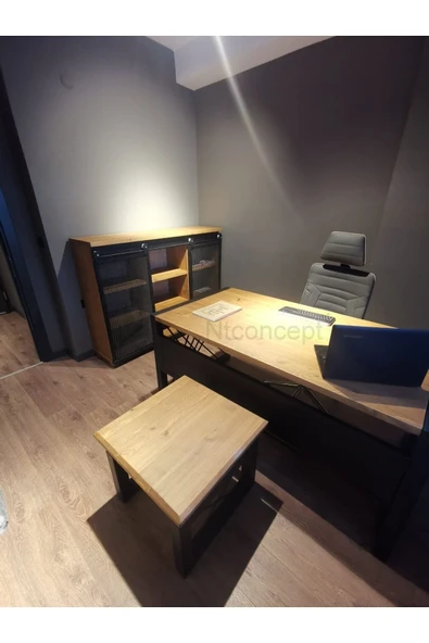 NT Concept Masif Ağaç Ofis Dörtlü Takım-220cm Renk Seçenekli ürün görseli 1
