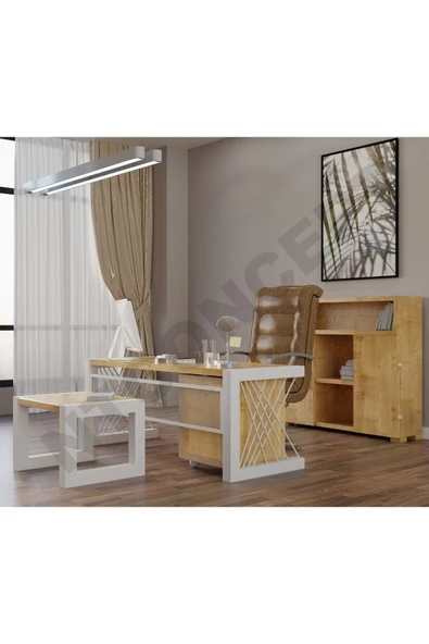 NT Concept Wenox Doğal Ahşap Dörtlü Ofis ve Çalışma Odası Takımı-220'lık Takım ürün görseli 1