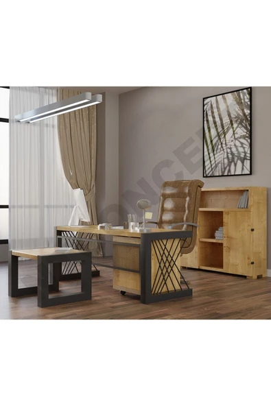NT Concept Ntconcept Wenoxi Doğal Ahşap Dörtlü Ofis Ve Çalışma Odası Takımı-140'lık Takım ürün görseli 1