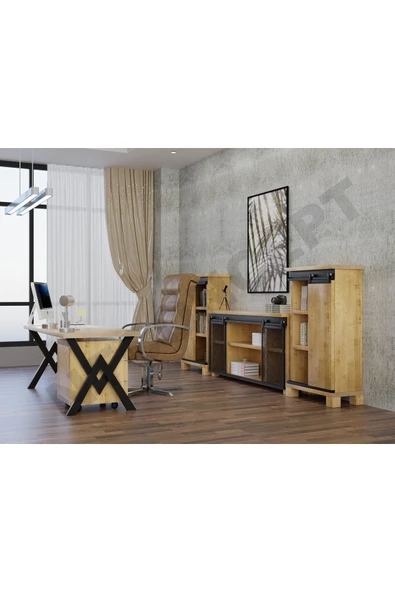 NT Concept Ntconcept Venüs Doğal Ahşap Ofis ve Çalışma Odası-220'lik Takım ürün görseli 1