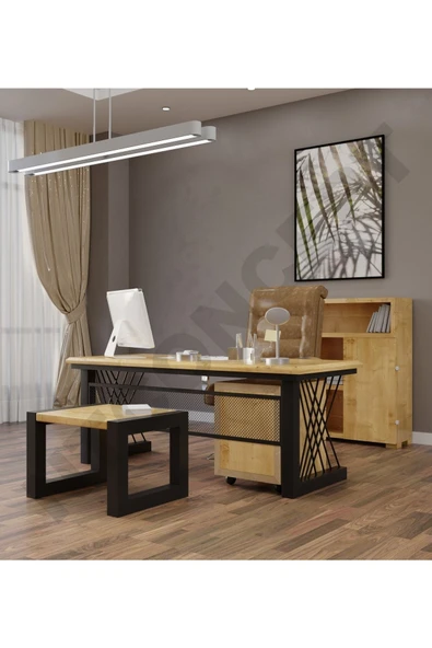 NT Concept Ntconcept Alwin Doğal Ahşap Dörtlü Ofis Ve Çalışma Odası Takımı-200'lik Takım ürün görseli 1