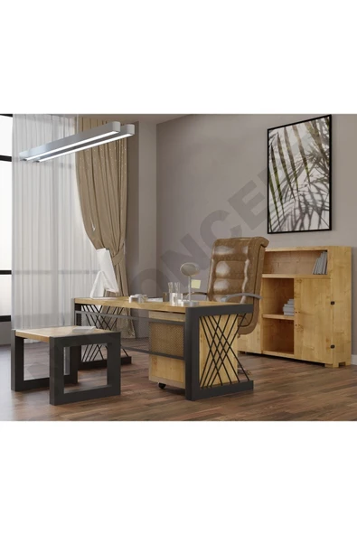 NT Concept Ntconcept Wenoxi Doğal Ahşap Dörtlü Ofis Ve Çalışma Odası Takımı-160'lık Takım ürün görseli 1
