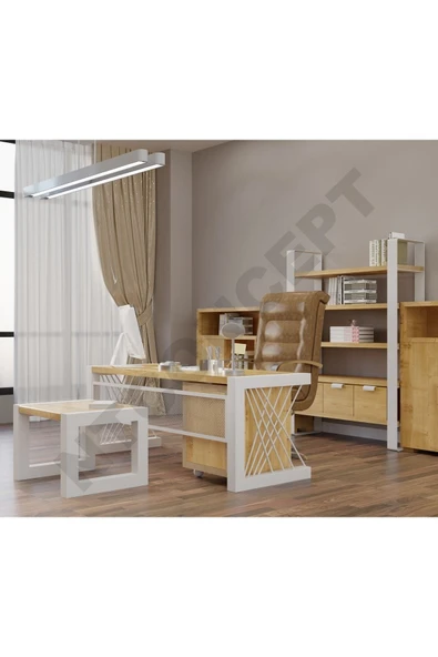 NT Concept Ntconcept Lue Doğal Ahşap Ofis ve Çalışma Odası Takımı-180'lık Takım ürün görseli 1
