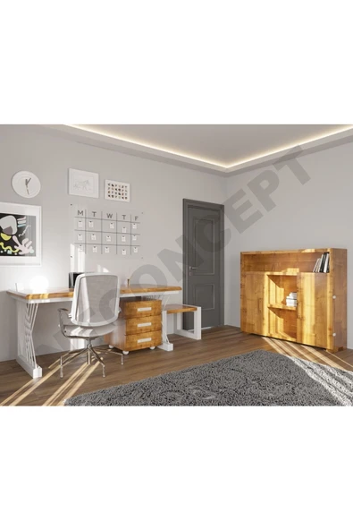 NT Concept Ntconcept Tue Doğal Ahşap Dörtlü Ofis Ve Çalışma Odası-200'lik Takım ürün görseli 1