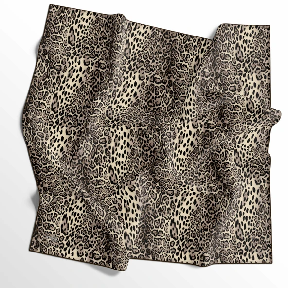 Leopar Desenli Soft Pamuk Eşarp - 04487 - Resim 3